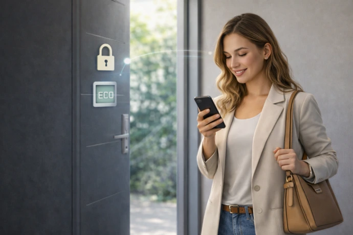 Scena wyjścia w  inteligentnym domu