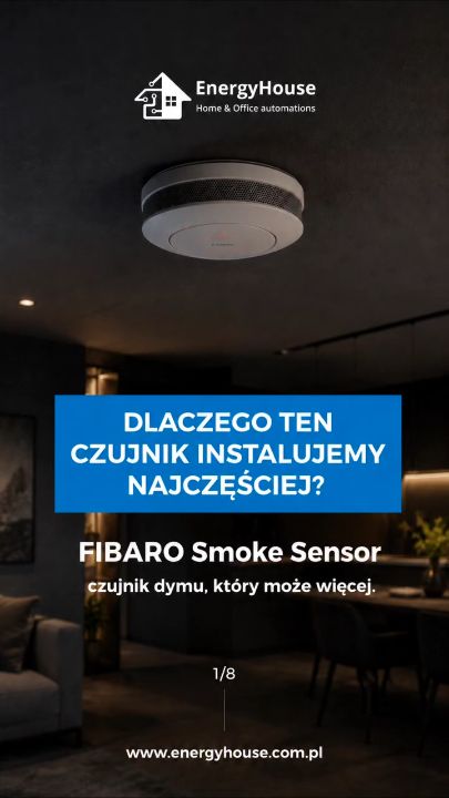 Kadr z filmu Energyhouse: FIBARO Smoke Sensor w praktyce